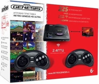 Retro Sega Genesis HD Ultra + 225 игр (2 беспроводных геймпада, HDMI) USED. Купить Retro Sega Genesis HD Ultra + 225 игр (2 беспроводных геймпада, HDMI) USED в магазине 66game.ru
