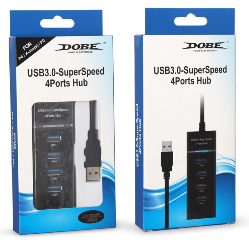 картинка Разветвитель USB HUB 3.0 4-Port Super Speed PS4/Xbox One/PC (DOBE TY-769). Купить Разветвитель USB HUB 3.0 4-Port Super Speed PS4/Xbox One/PC (DOBE TY-769) в магазине 66game.ru