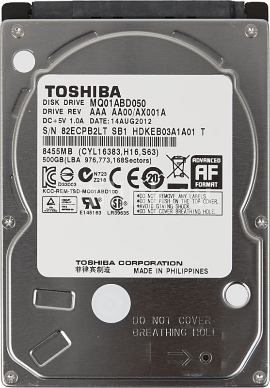 картинка Жесткий диск Toshiba MQ01ABD050 500 Гб,SATA III PS4 Б/У от магазина 66game.ru