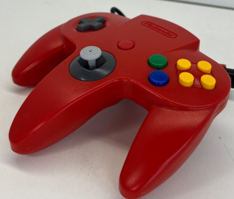Проводной геймпад для Nintendo 64 красный оригинал NUS 005