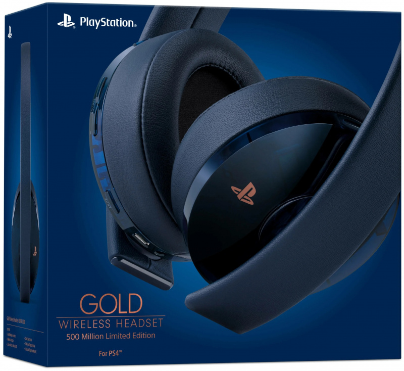 картинка Гарнитруа Sony Gold Wireless Stereo Headset 500 Million Limited Edition для PS4 (CUHYA-0080). Купить Гарнитруа Sony Gold Wireless Stereo Headset 500 Million Limited Edition для PS4 (CUHYA-0080) в магазине 66game.ru