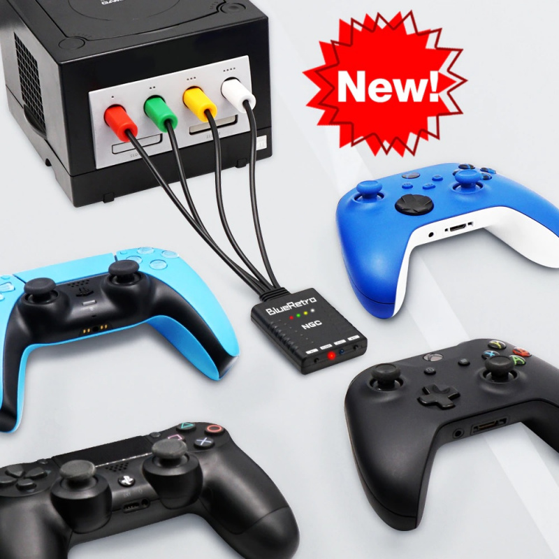 картинка Адаптер Blueretro Game Cube для беспроводных контроллеров PS5 PS4 Switch Xbox One. Купить Адаптер Blueretro Game Cube для беспроводных контроллеров PS5 PS4 Switch Xbox One в магазине 66game.ru
