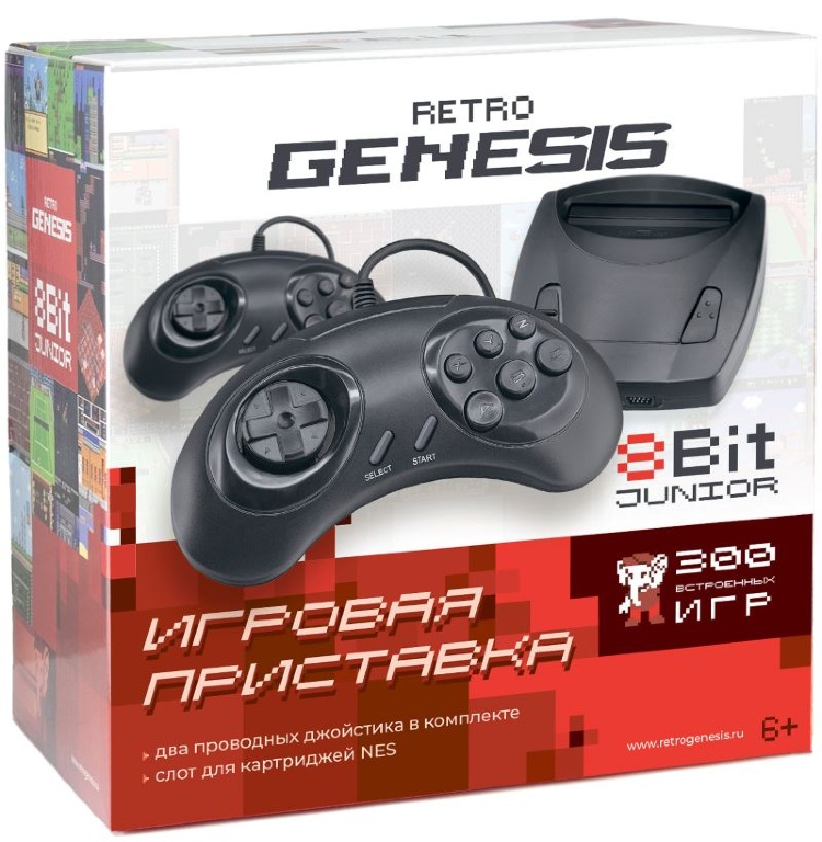 Retro Genesis  Junior + 300 игр (AV кабель, 2 проводных джойстика). Купить Retro Genesis  Junior + 300 игр (AV кабель, 2 проводных джойстика) в магазине 66game.ru