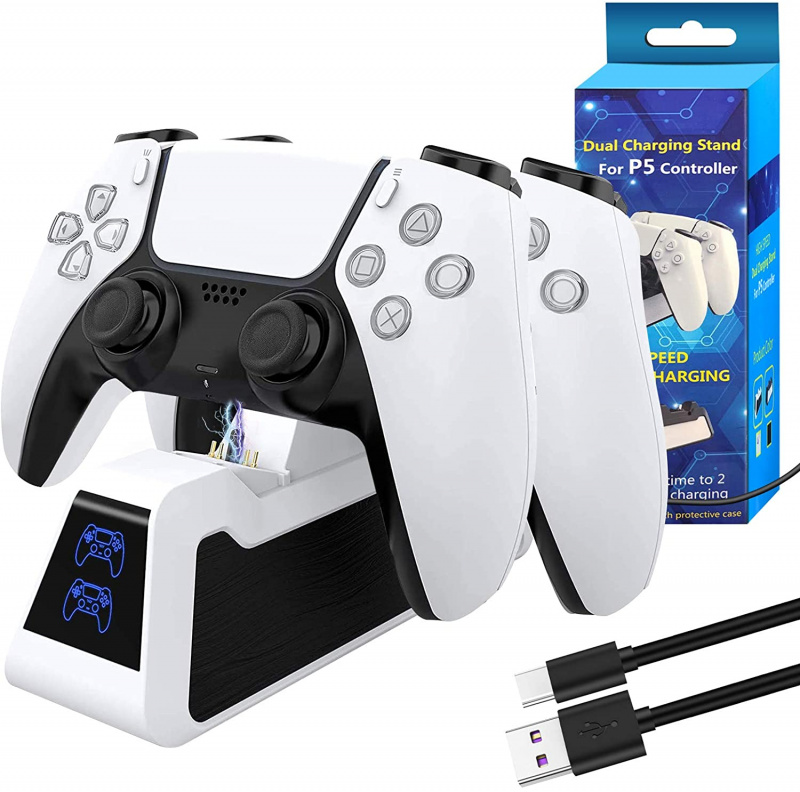 картинка Зарядная станция с подсветкой для двух геймпадов Playstation 5 . Купить Зарядная станция с подсветкой для двух геймпадов Playstation 5  в магазине 66game.ru