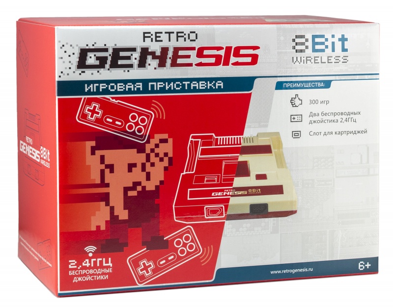 Retro Genesis 8 Bit Wireless + 300 игр (AV кабель, 2 беспроводных джойстика). Купить Retro Genesis 8 Bit Wireless + 300 игр (AV кабель, 2 беспроводных джойстика) в магазине 66game.ru