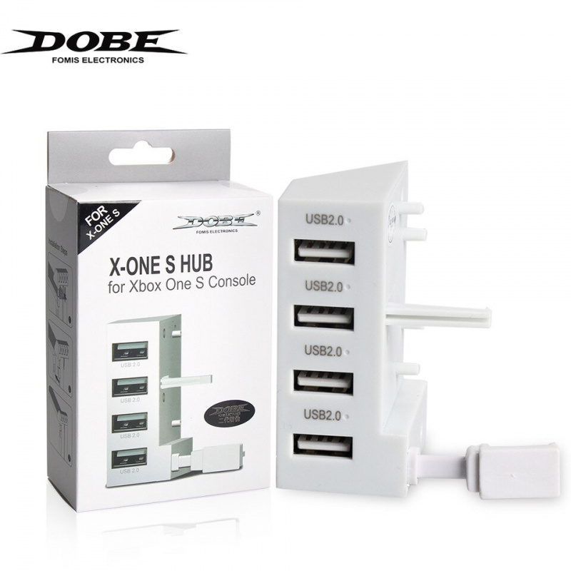картинка Переходник USB Hub USB 4 White для Xbox One S DOBE (TYX-795S). Купить Переходник USB Hub USB 4 White для Xbox One S DOBE (TYX-795S) в магазине 66game.ru