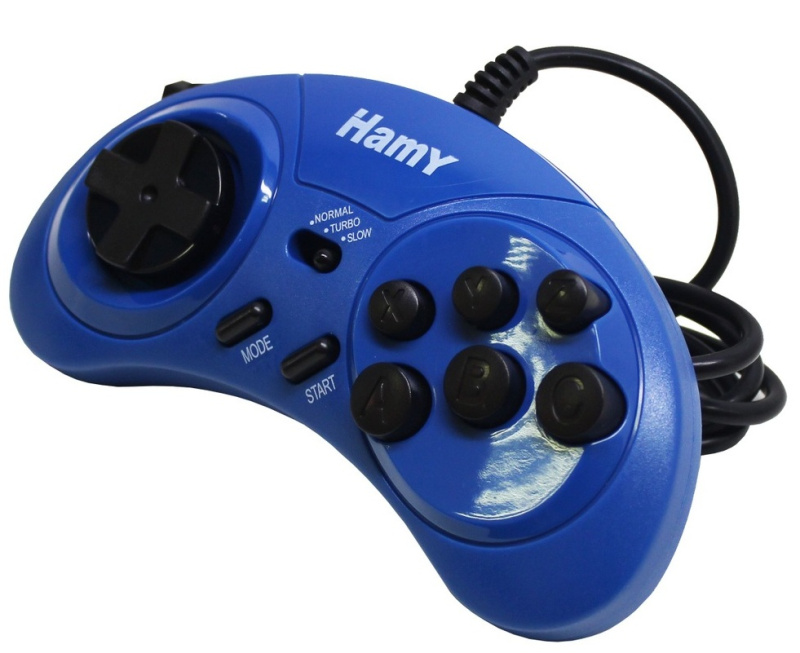 картинка Джойстик для Sega 16 bit Turbo синий. Купить Джойстик для Sega 16 bit Turbo синий в магазине 66game.ru