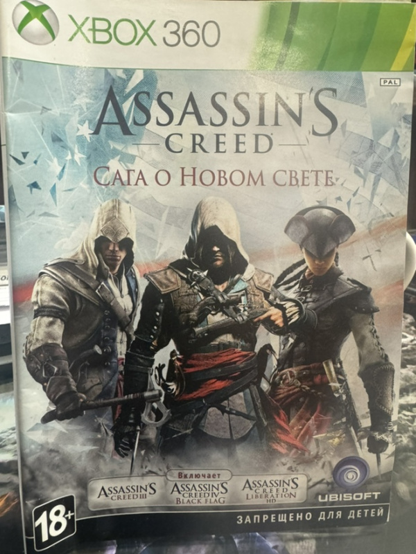 картинка Обложка игры Assassin’s Creed  Сага о Новом Свете Xbox 360. Купить Обложка игры Assassin’s Creed  Сага о Новом Свете Xbox 360 в магазине 66game.ru