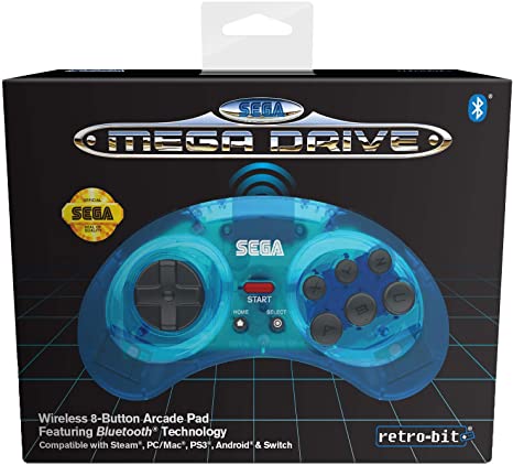 картинка Retro-Bit Sega Mega Drive 6-Button Arcade PAD USB голубой PC, PS3,Switch,MD MINI. Купить Retro-Bit Sega Mega Drive 6-Button Arcade PAD USB голубой PC, PS3,Switch,MD MINI в магазине 66game.ru
