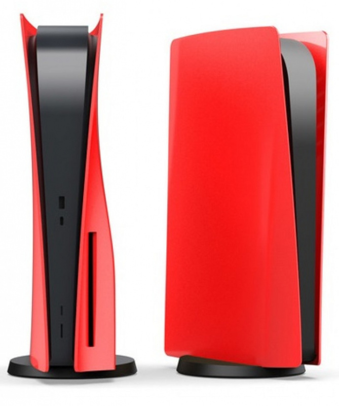 картинка Боковые панели съемные для PlayStation 5 с дисководом красные. Купить Боковые панели съемные для PlayStation 5 с дисководом красные в магазине 66game.ru