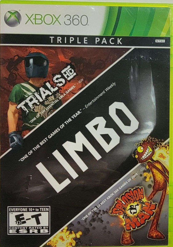 картинка Triple Pack: Limbo, Trials HD and Splosion Man [Xbox 360, английская версия] USED. Купить Triple Pack: Limbo, Trials HD and Splosion Man [Xbox 360, английская версия] USED в магазине 66game.ru