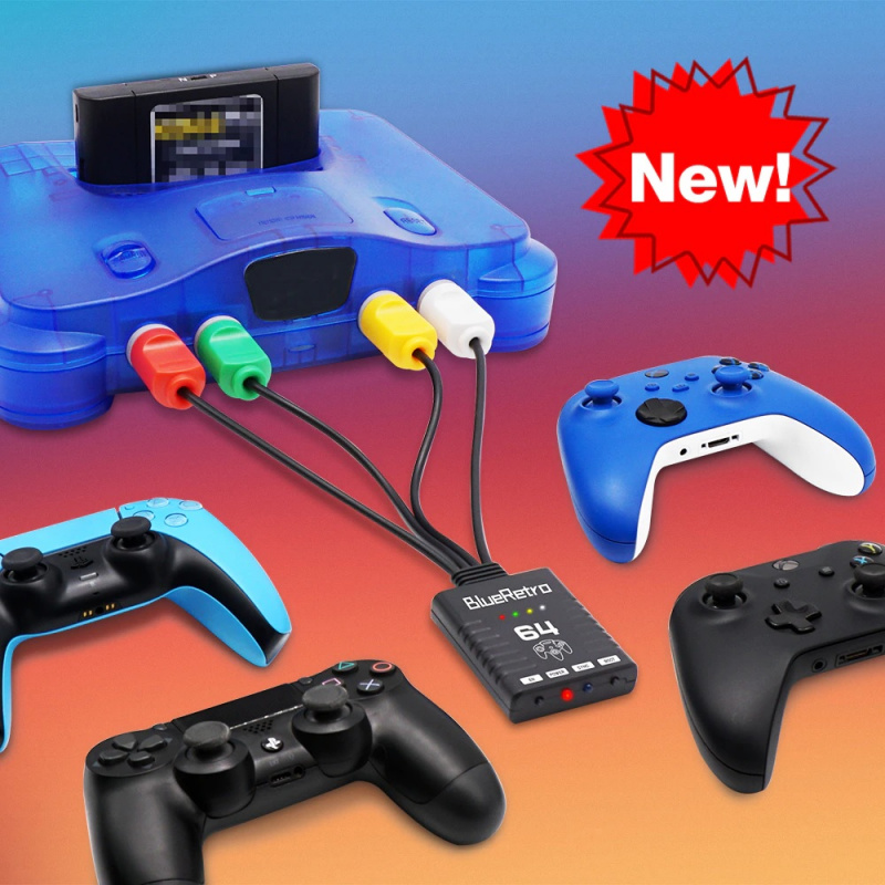 картинка Адаптер для беспроводных контроллеров N64 Blueretro. Купить Адаптер для беспроводных контроллеров N64 Blueretro в магазине 66game.ru