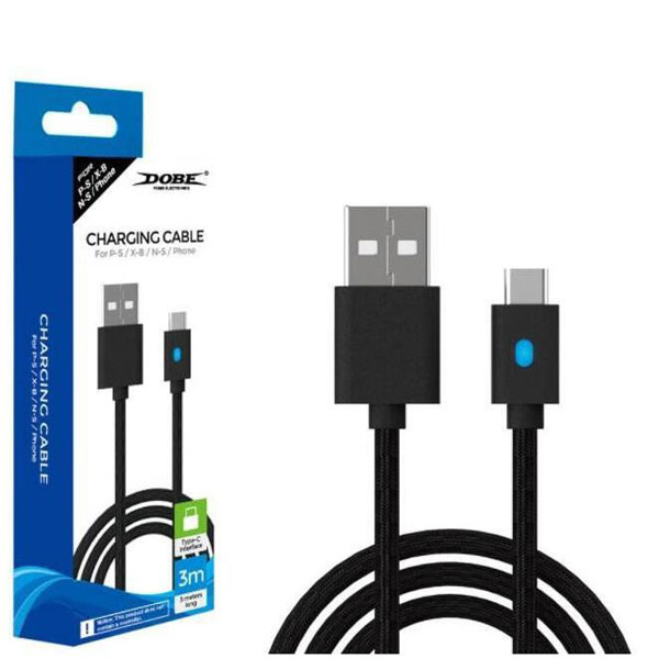 картинка Кабель зарядки Type-C для геймпадов PS5/Xbox/Switch 3m DOBE (TY-0803). Купить Кабель зарядки Type-C для геймпадов PS5/Xbox/Switch 3m DOBE (TY-0803) в магазине 66game.ru