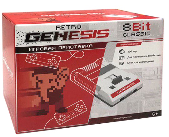 Retro Genesis 8 Bit Classic + 300 игр (AV кабель, 2 проводных джойстика) C-56. Купить Retro Genesis 8 Bit Classic + 300 игр (AV кабель, 2 проводных джойстика) C-56 в магазине 66game.ru
