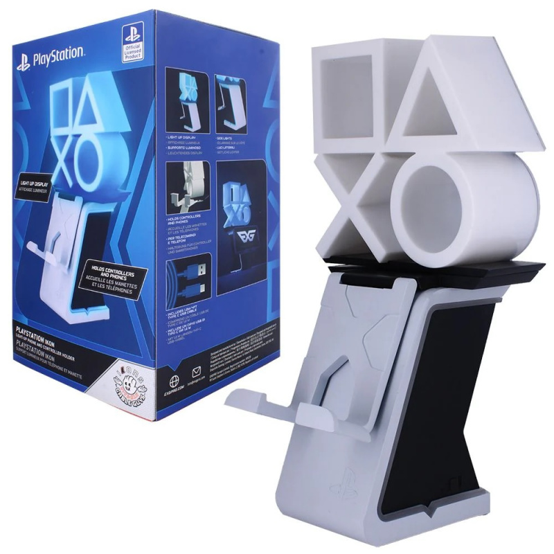 картинка Подставка для геймпада/телефона с подсветкой Cable Guy: ICON Playstation Original от магазина 66game.ru