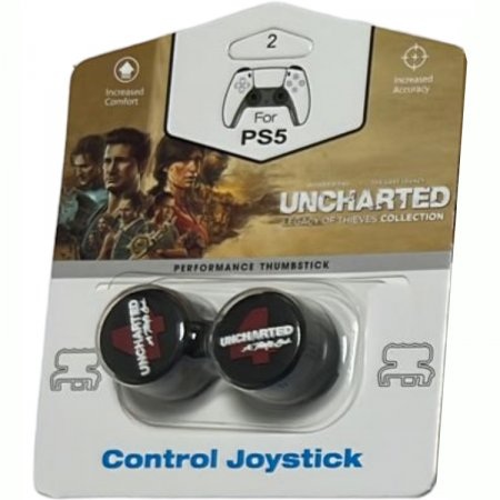 картинка Накладки на стики для геймпада DualSense Uncharted чёрные. Купить Накладки на стики для геймпада DualSense Uncharted чёрные в магазине 66game.ru