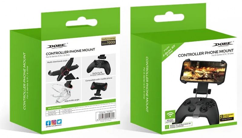 картинка Крепление к любому геймпаду Xbox для игры на телефоне DOBE (TYX-0631). Купить Крепление к любому геймпаду Xbox для игры на телефоне DOBE (TYX-0631) в магазине 66game.ru