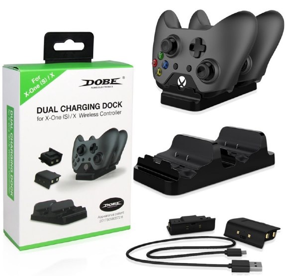 картинка Зарядная станция с 2-я аккумуляторами Xbox One DOBE (TYX-532). Купить Зарядная станция с 2-я аккумуляторами Xbox One DOBE (TYX-532) в магазине 66game.ru