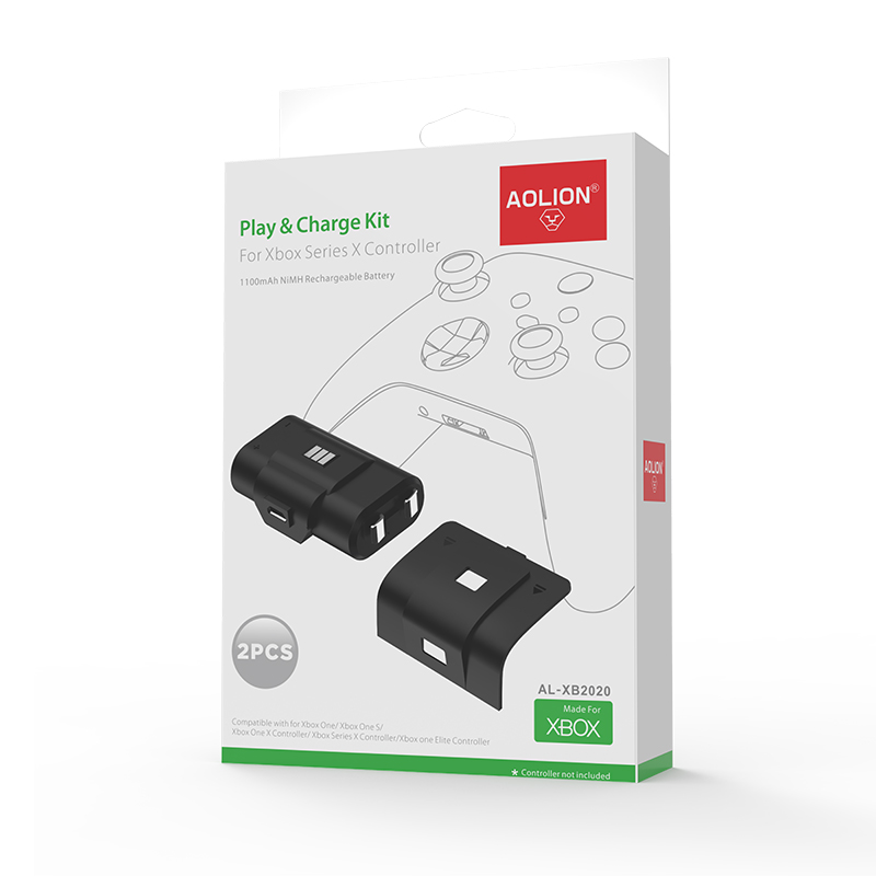 картинка Набор 2 аккумулятора + кабель USB Type-C для Xbox One/Series Aolion (AL-XB2020) . Купить Набор 2 аккумулятора + кабель USB Type-C для Xbox One/Series Aolion (AL-XB2020)  в магазине 66game.ru