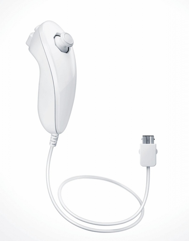 картинка Wii Nunchuk Controller (черный или белый). Купить Wii Nunchuk Controller (черный или белый) в магазине 66game.ru