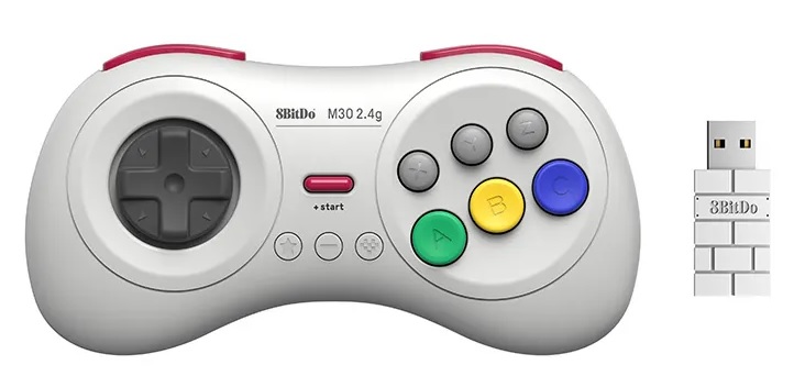 картинка Беспроводной геймпад для Sega Genesis Mini и Mega Drive Mini M30 8BitDo. Купить Беспроводной геймпад для Sega Genesis Mini и Mega Drive Mini M30 8BitDo в магазине 66game.ru