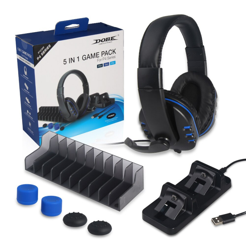 картинка Набор PS4 PRO/SLIM 5in1 Game Pack DOBE (TP4-18101). Купить Набор PS4 PRO/SLIM 5in1 Game Pack DOBE (TP4-18101) в магазине 66game.ru