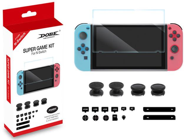 картинка Набор аксессуаров N-Switch Super Game Kit DOBE (TNS-1854). Купить Набор аксессуаров N-Switch Super Game Kit DOBE (TNS-1854) в магазине 66game.ru