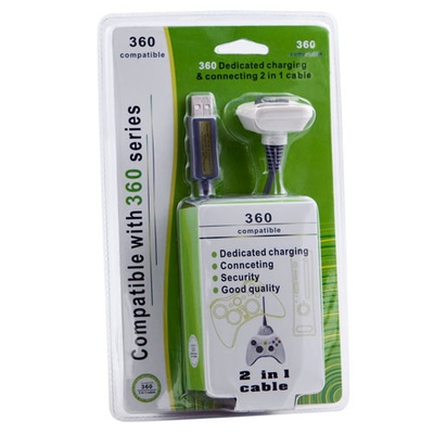 картинка Кабель для геймпада Xbox 360 (Dedicated Charging and Connecting). Купить Кабель для геймпада Xbox 360 (Dedicated Charging and Connecting) в магазине 66game.ru