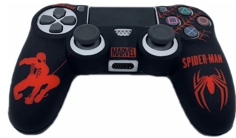 картинка Силиконовый черный чехол джойстика PS-4 (Spider Man). Купить Силиконовый черный чехол джойстика PS-4 (Spider Man) в магазине 66game.ru