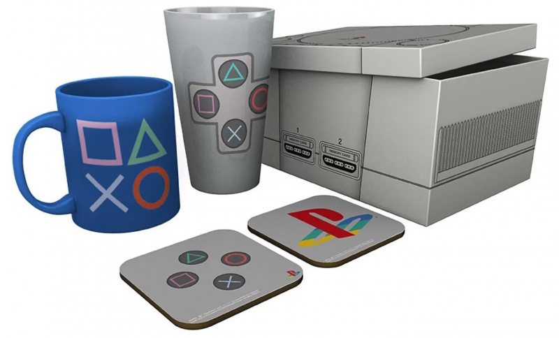картинка Набор PlayStation Classic 2019 Бокал + Кружка + Подставки 2шт ABYstyle (GFB0075) от магазина 66game.ru