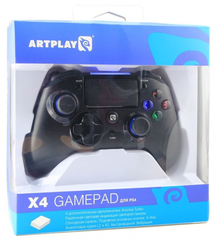 картинка Беспроводной геймпад для PS4 Artplays (P4J-387b). Купить Беспроводной геймпад для PS4 Artplays (P4J-387b) в магазине 66game.ru