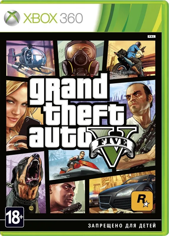 картинка Grand Theft Auto V (Xbox 360, русские субтитры) от магазина 66game.ru