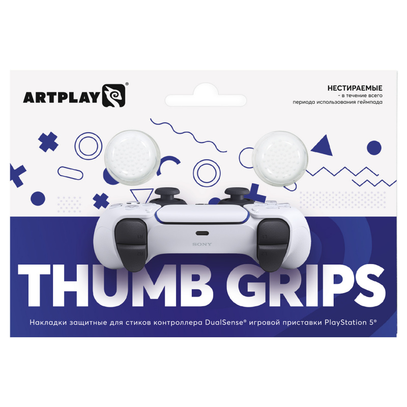 картинка Накладки Artplays Thumb Grips для DualSense PS5 (2 шт) белые (ART26). Купить Накладки Artplays Thumb Grips для DualSense PS5 (2 шт) белые (ART26) в магазине 66game.ru