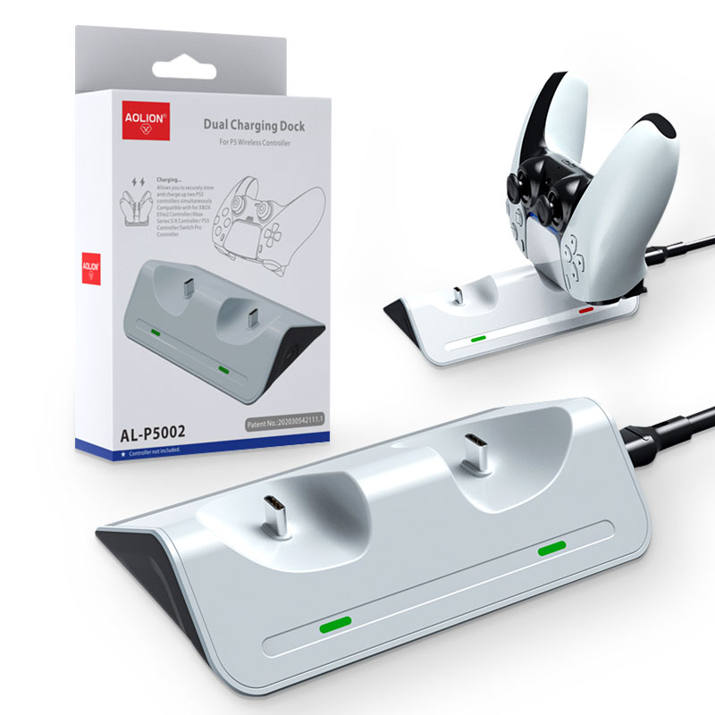 картинка Зарядная станция для геймпадов PS5 Dual Charging Dock AOLION (AL-P5002). Купить Зарядная станция для геймпадов PS5 Dual Charging Dock AOLION (AL-P5002) в магазине 66game.ru
