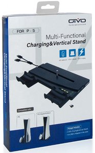 картинка Подставка вертикальная для PS5 + зарядка геймпадов OIVO (IV-P5238). Купить Подставка вертикальная для PS5 + зарядка геймпадов OIVO (IV-P5238) в магазине 66game.ru
