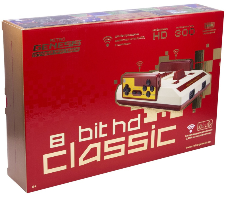 Retro Genesis 8 Bit HD Classic + 300 игр 2 беспроводных li-ion джойстика. Купить Retro Genesis 8 Bit HD Classic + 300 игр 2 беспроводных li-ion джойстика в магазине 66game.ru