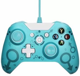 картинка Геймпад проводной Xbox One/S/X с символом Марса (Бирюза). Купить Геймпад проводной Xbox One/S/X с символом Марса (Бирюза) в магазине 66game.ru