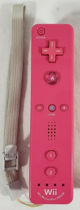 картинка Wii Remote (розовый) с Motion Plus оригинал RVL-036 USED. Купить Wii Remote (розовый) с Motion Plus оригинал RVL-036 USED в магазине 66game.ru