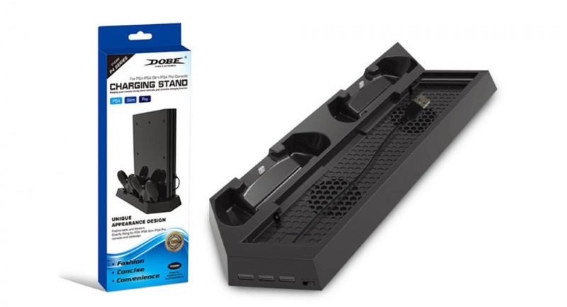 картинка Зарядная станция + охлаждение PS4 PRO/SLIM DOBE (TP4-023B). Купить Зарядная станция + охлаждение PS4 PRO/SLIM DOBE (TP4-023B) в магазине 66game.ru