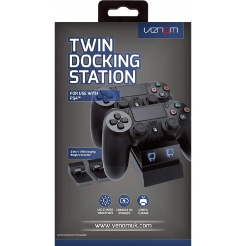 картинка Зарядная станция для 2-х геймпадов Dualshock 4 Twin Charge Docking Station (Venom). Купить Зарядная станция для 2-х геймпадов Dualshock 4 Twin Charge Docking Station (Venom) в магазине 66game.ru