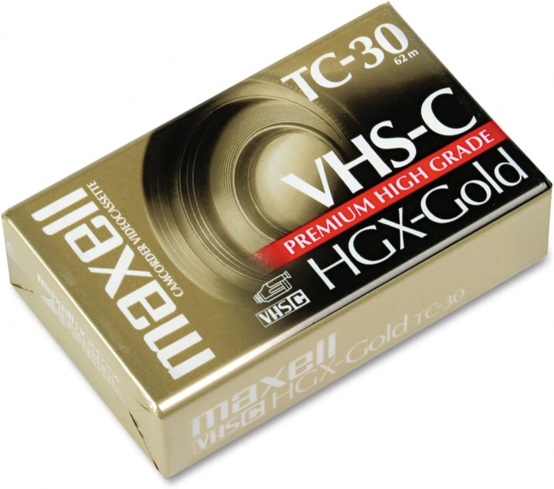 картинка Видеокассета для видеокамеры Maxell Videocassette TC-30 VHS-C Premium High Grade HGX-Gold от магазина 66game.ru