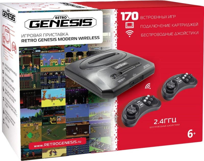 SEGA Retro Genesis Modern Wireless + 170 игр + 2 беспроводных джойстика 2.4ГГц. Купить SEGA Retro Genesis Modern Wireless + 170 игр + 2 беспроводных джойстика 2.4ГГц в магазине 66game.ru