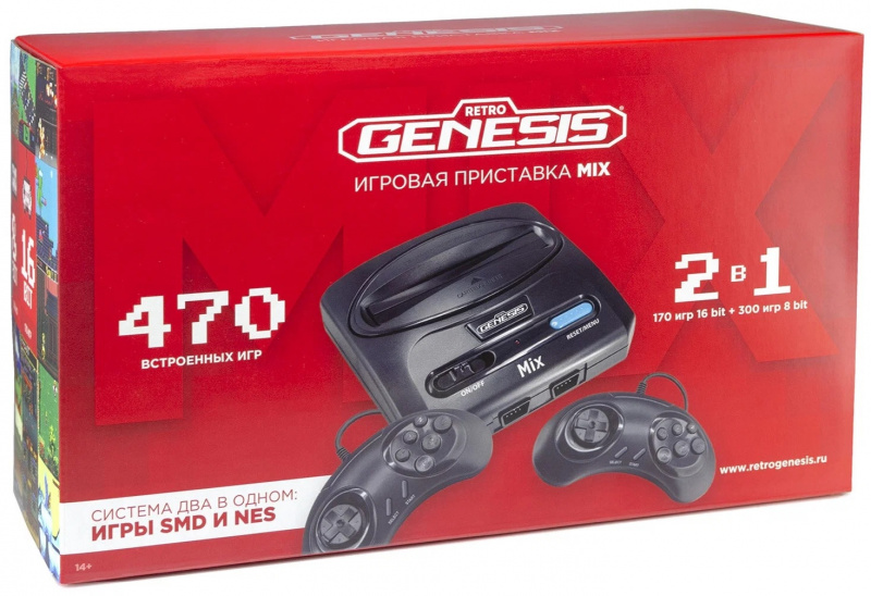 Retro Genesis Mix (8+16Bit) + 470 игр модель ZD-01 2 проводных джойстика. Купить Retro Genesis Mix (8+16Bit) + 470 игр модель ZD-01 2 проводных джойстика в магазине 66game.ru