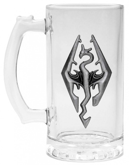 Кружка стеклянная Skyrim Dragon Symbol GLF0011 ABYstyle  1