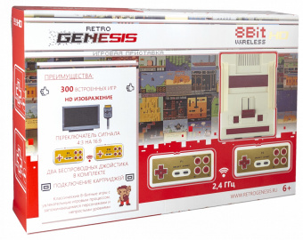 Retro Genesis 8 Bit HD Wireless + 300 игр (HDMI кабель, 2 беспроводных джойстика) 1