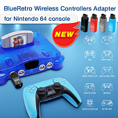 картинка Беспроводной контроллер Nintendo 64 Blueretro. Купить Беспроводной контроллер Nintendo 64 Blueretro в магазине 66game.ru