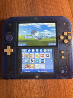 Nintendo 2DS (синий + прозрачный) + игры USED