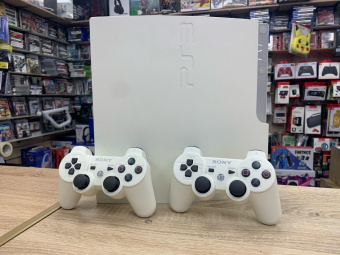 PlayStation 3 Slim 320 Gb White белая + 2 Геймпада [USED]