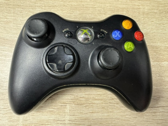 Геймпад беспроводной для Xbox 360 Чёрный (оригинал) USED