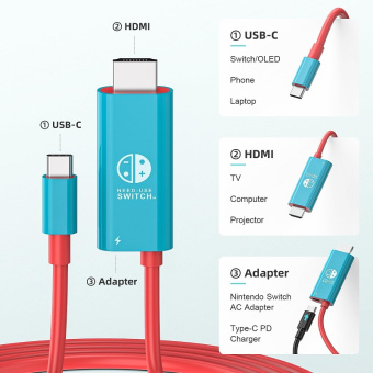 Кабель для  Switch USC-C to HDMI Cable (4K 100W)